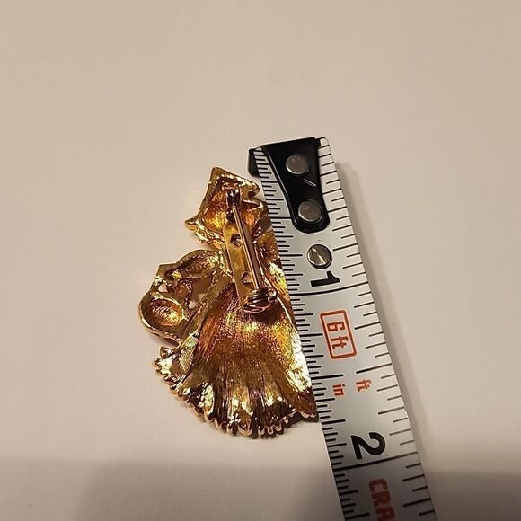 Vintage 1992 Avon unsigned enameled accent witch or lady scare crow brooch - Picture 4 of 4